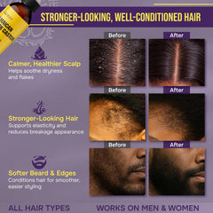 IQNATURAL oil applied to hair and scalp for deep conditioning and shine