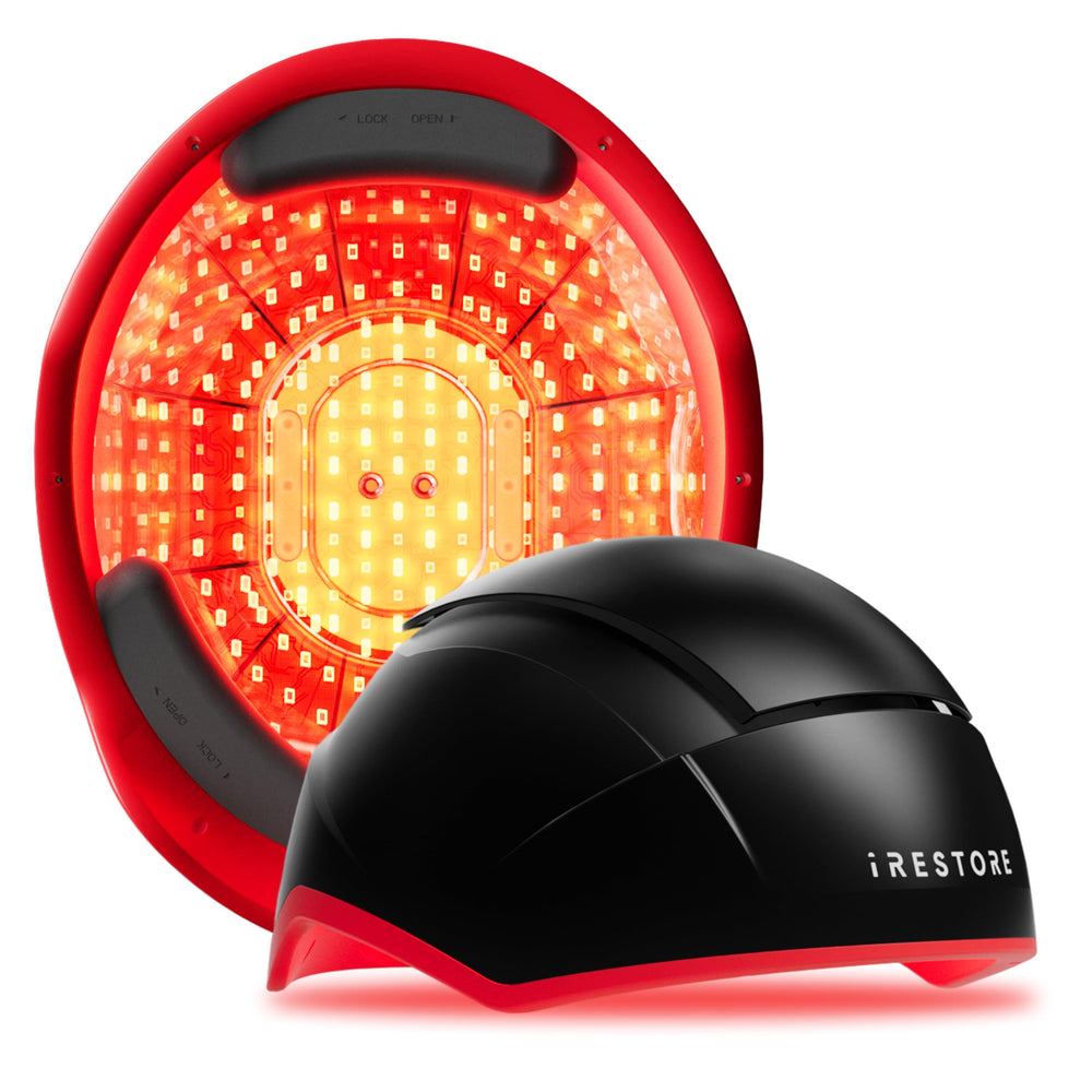 iRestore Elite laser array close-up showcasing a powerful at-home hair growth system.