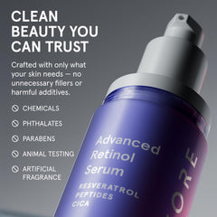irestore retinol serum ceramides support skin barrier and calm redness.