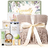 IRINXL Khaki spa gift basket blanket for cozy moments and heartfelt birthday warmth