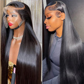 Iris Queen straight 30in lace-front wig with 220 density for full natural volume.