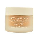 IRIS&ROMEO Best Skin Days SPF 30 bottle shows dewy coverage for olive undertones.