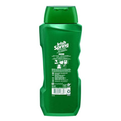 Irish Spring 5-in-1 travel-ready bottle with leak-proof cap for trips.