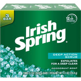 Irish Spring Clean Scrub Bar Soap with exfoliating texture for a refreshed cleanse.