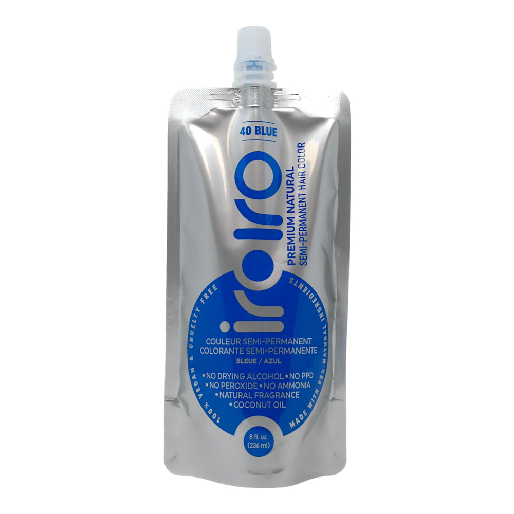 iroiro 40 blue bottle with cream dye for vibrant semi-permanent color