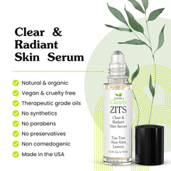 Isabella's Clearly ZITS roll-on applicator for easy on-face application.