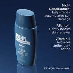 ISDIN Eryfotona Night with allantoin and vitamin E for soothing hydration.