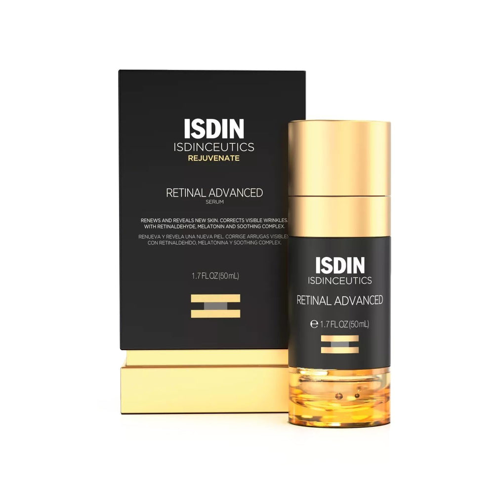 ISDIN Isdinceutics Retinal Advanced bottle on vanity supports a nightly renewal ritual