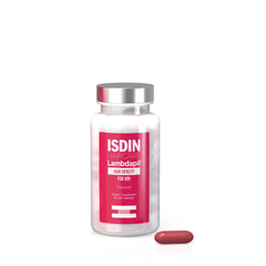ISDIN Lambdapil bottle on shelf supports daily men’s hair care.