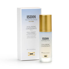 ISDIN Isdinceutics Hyaluronic Concentrate bottle close-up highlighting deep hydration.