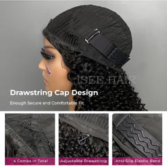 ISEE Half Wig kinky-curly texture showcases natural movement and volume
