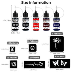 ISEHERI black ink bottle for durable temporary tattoos.