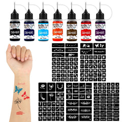 ISEHERI tattoo kit ink bottles with vibrant colors for DIY body art.