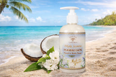 Island Soap & Candle Works hand soap foam shows smooth lather from botanical mix.