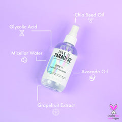 Isle of Paradise Over It glycolic acid exfoliation close-up.