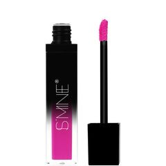 IS'MINE Hot Pink Matte Lipstick swatch with vibrant transfer-free color