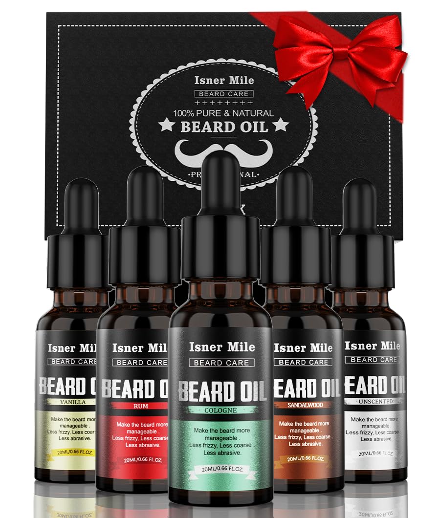 ISNER MILE sandalwood beard oil bottle for refined scent and smooth beard