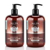 ISNER MILE Beard Wash bottle with biotin-argan-jojoba oils for clean, nourished beard.