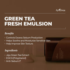 IsNtree Green Tea Fresh Emulsion texture close-up demonstrates fast absorption