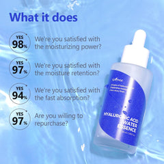 Texture close up of IsNtree Hyaluronic Acid Water Essence shows non sticky finish