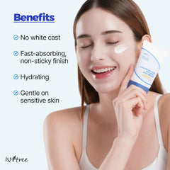 ISNTREE Hyaluronic Mineral Sunscreen application smear demonstrates smooth blending
