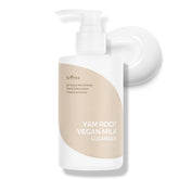 IsNtree Yam Root Vegan Milk Cleanser bottle close-up showing creamy, hydrating texture