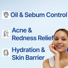 Close-up of ISOI ACNI Dr. 1st Control Toner ingredients highlighting calming botanicals