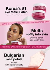 ISOI under-eye patch in-use during morning routine for refreshed eyes