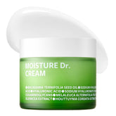 ISOI Moisture Dr. Soothing Cream jar close-up showing smooth, non-sticky hydration.