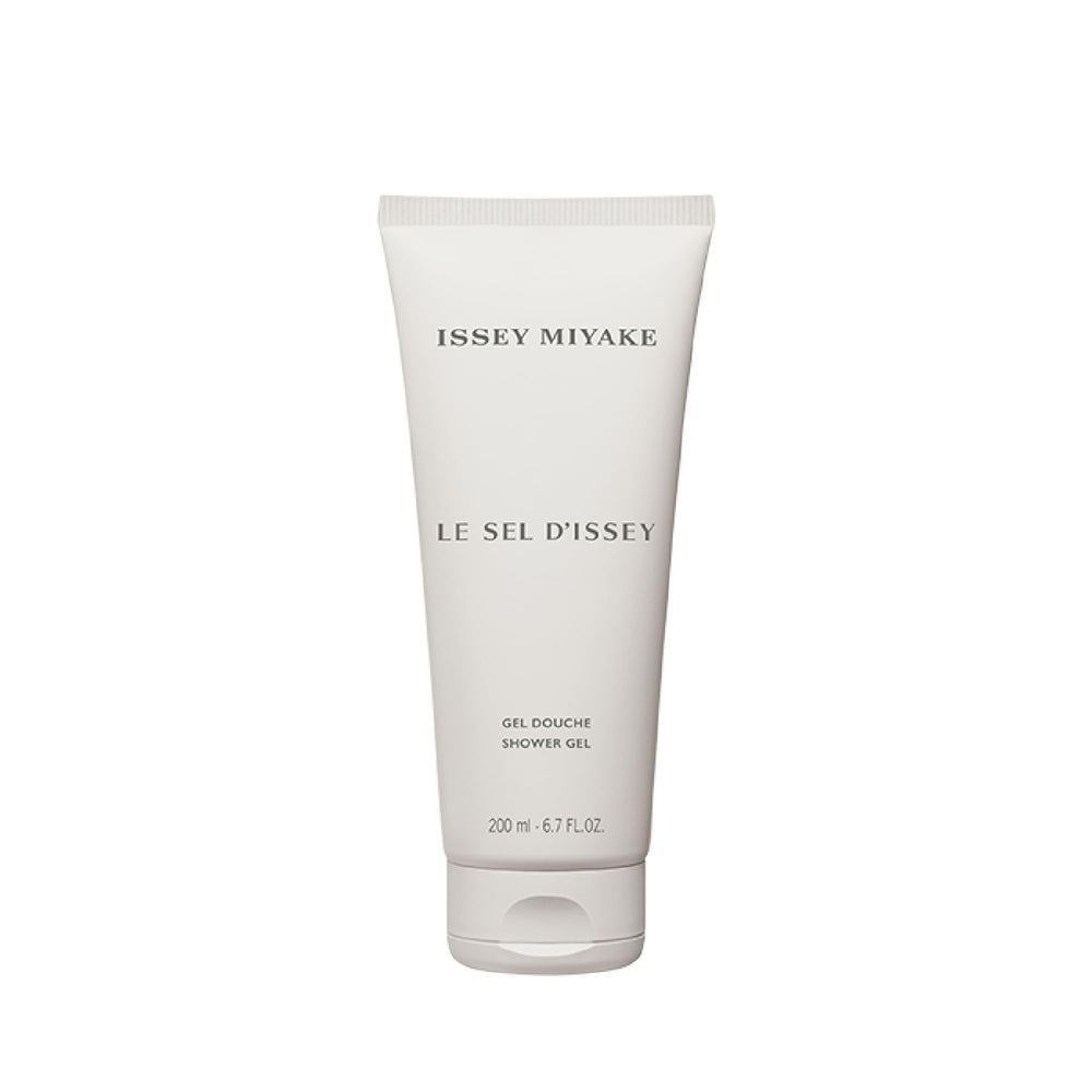 Issey Miyake Le Sel d’Issey shower gel bottle close-up with refreshing marine notes