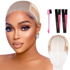 Isshin Beauty lace wig grip cap front view showing secure, non-slip wear.