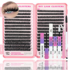 ISTGIFT Lash Clusters Kit with 9-16 mm D curl clusters for natural to dramatic volume.