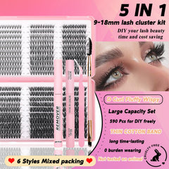 ISTGIFT Lash Clusters Kit with D Curl soft-band for natural look.