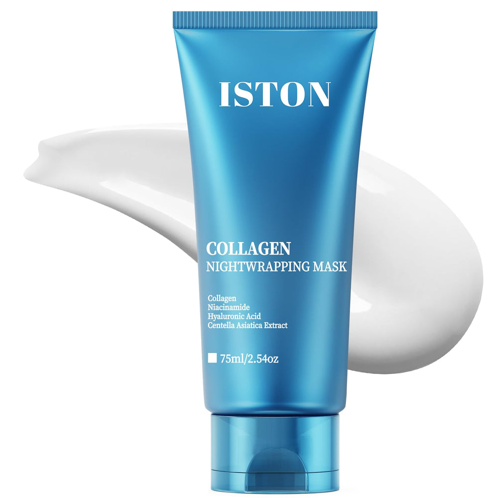 ISTON Collagen Night Wrap Mask film close-up showing overnight nourishment
