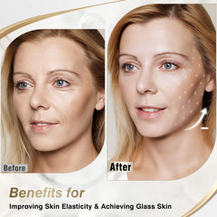 ISTON mask demonstrating elasticity-boost for firmer-looking skin.