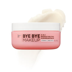 IT Cosmetics Bye Bye Makeup Cleansing Balm tub close-up showing makeup removal capability.