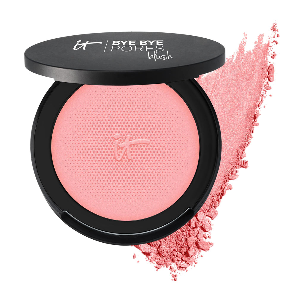 IT Cosmetics Bye Bye Pores Blush Sweet Cheeks close-up showing diffuse pores
