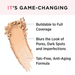 IT Cosmetics CC+ Airbrush Powder Medium with Heavenly Luxe Brush demonstrating smooth coverage