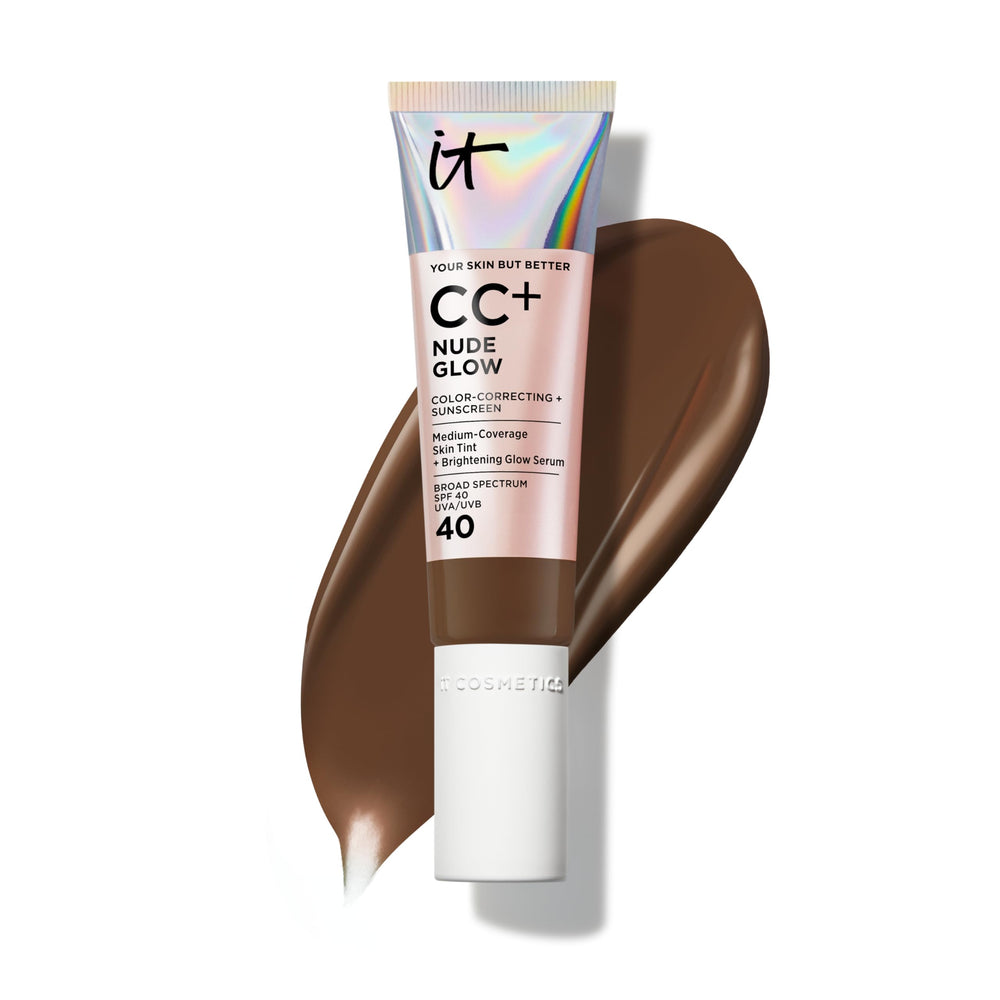 IT Cosmetics CC+ Nude Glow Deep Cool bottle front showing glow finish