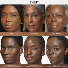 IT Cosmetics CC+ Nude Glow Deep Cool swatches-on-cheek reveal even radiance