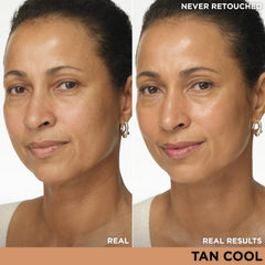 IT Cosmetics CC+ Nude Glow Tan Cool swatch on skin reveals even, radiant tone.