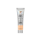 IT Cosmetics CC+ Cream bottle with pump for quick, portable application.