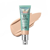 IT Cosmetics CC+ Natural Matte, flacon SPF 40 offrant couverture complète et protection solaire.