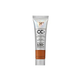 IT Cosmetics CC+ Cream Travel Rich Honey bottle with SPF 50+ on display for on-the-go use