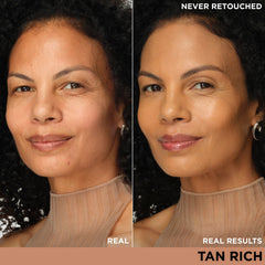 IT Cosmetics CC+ Cream Travel Tan Rich swatches reveal a natural, color-correcting tone.