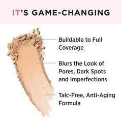 IT Cosmetics CC+ Airbrush Powder compact close-up reveals a smooth texture.