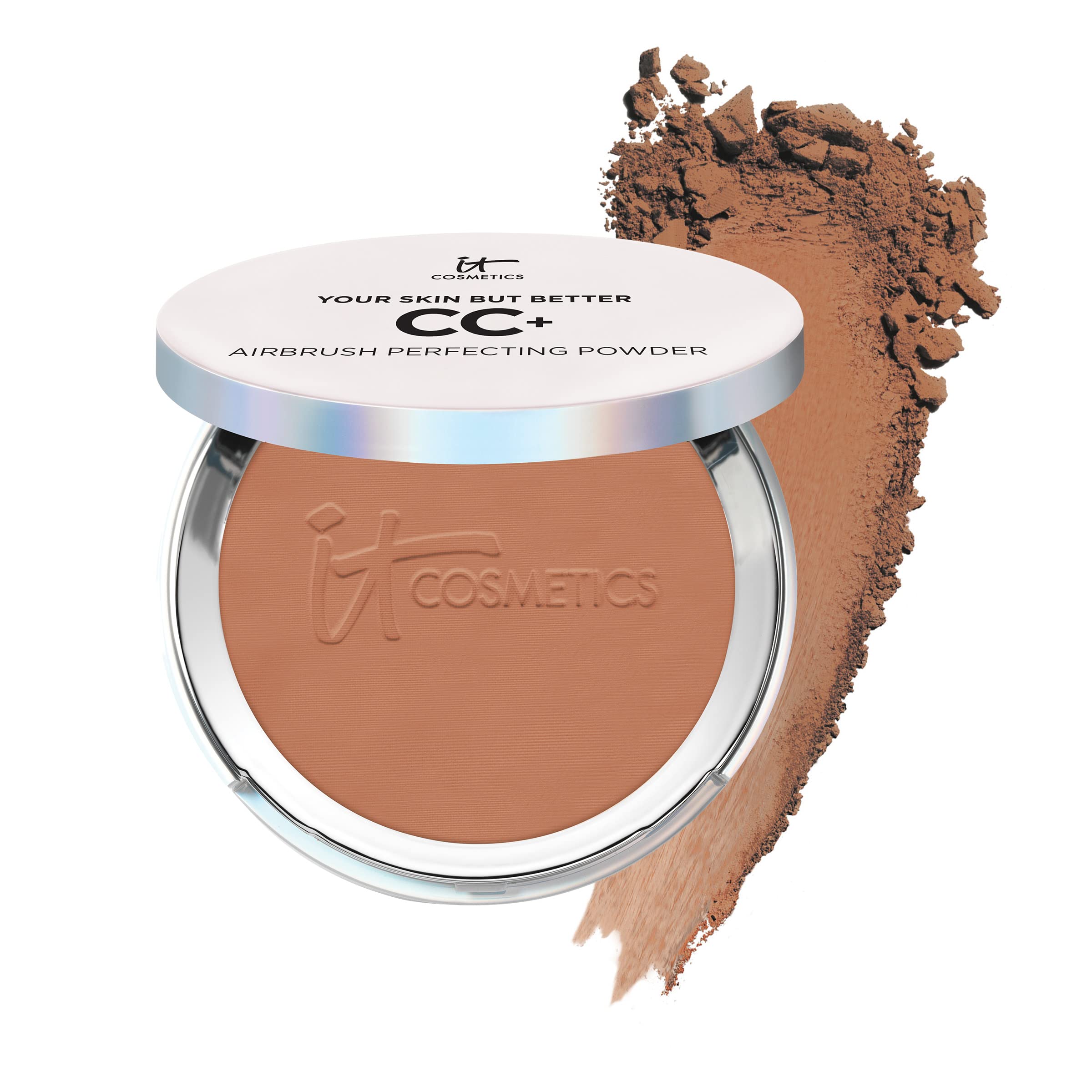IT Cosmetics CC+ Airbrush Powder Deep shows pore-blurring, silky finish