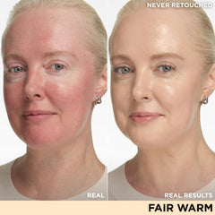 CC+ Nude Glow swatches on arm show fair warm tone and natural translucency