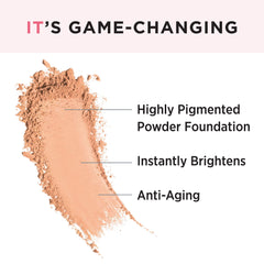 IT Cosmetics Celebration Foundation Illumination Tan being buffed with a brush for natural coverage