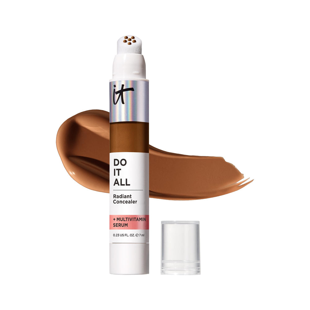 IT Cosmetics Do It All Radiant Concealer Deep Warm bottle shows smooth, hydrating finish